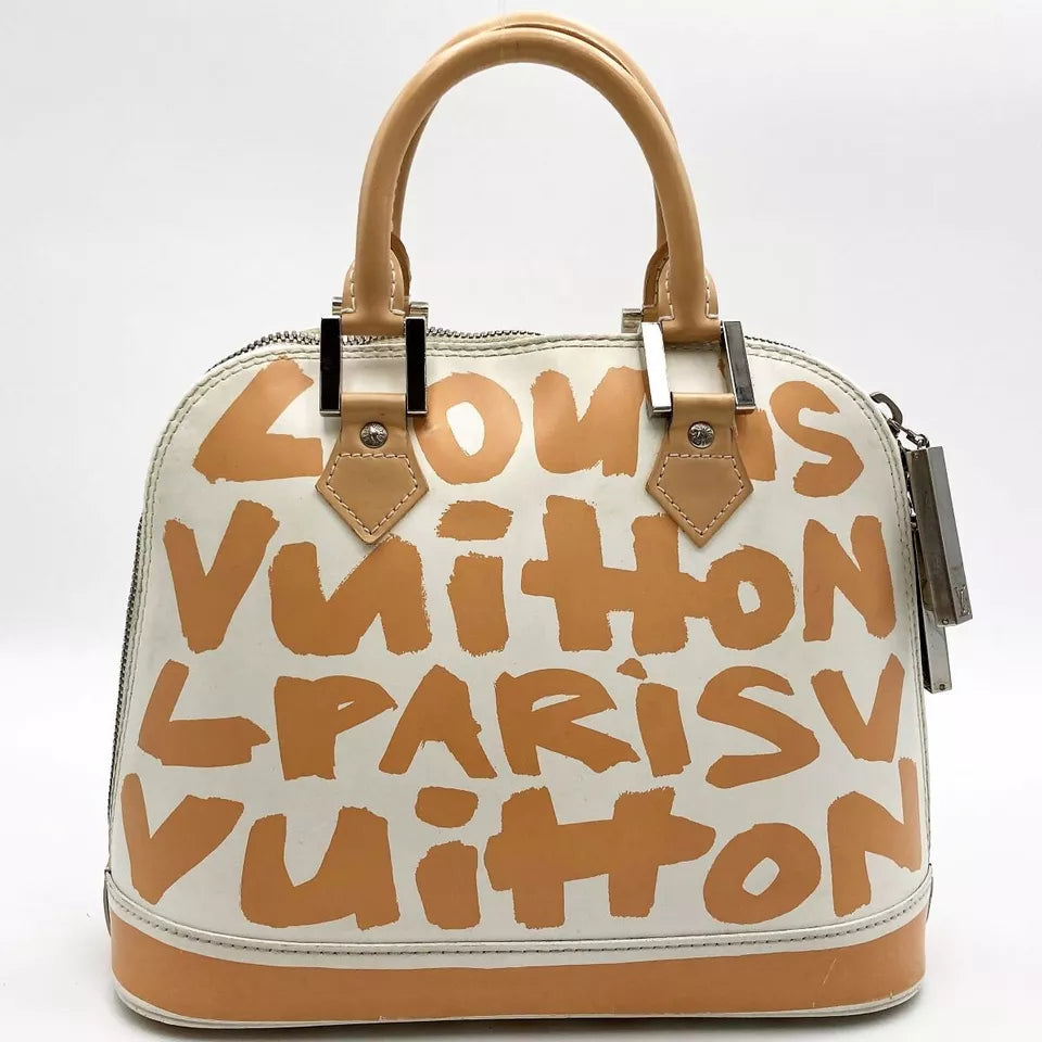 LOUIS VUITTON Alma MM Monogram Graffiti Hand Bag In Beige