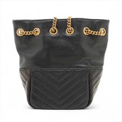 Saint Laurent Paris Joe Leather Chain Shoulder Bag Black