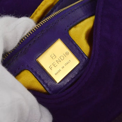 Fendi Purple Suede Baguette Handbag