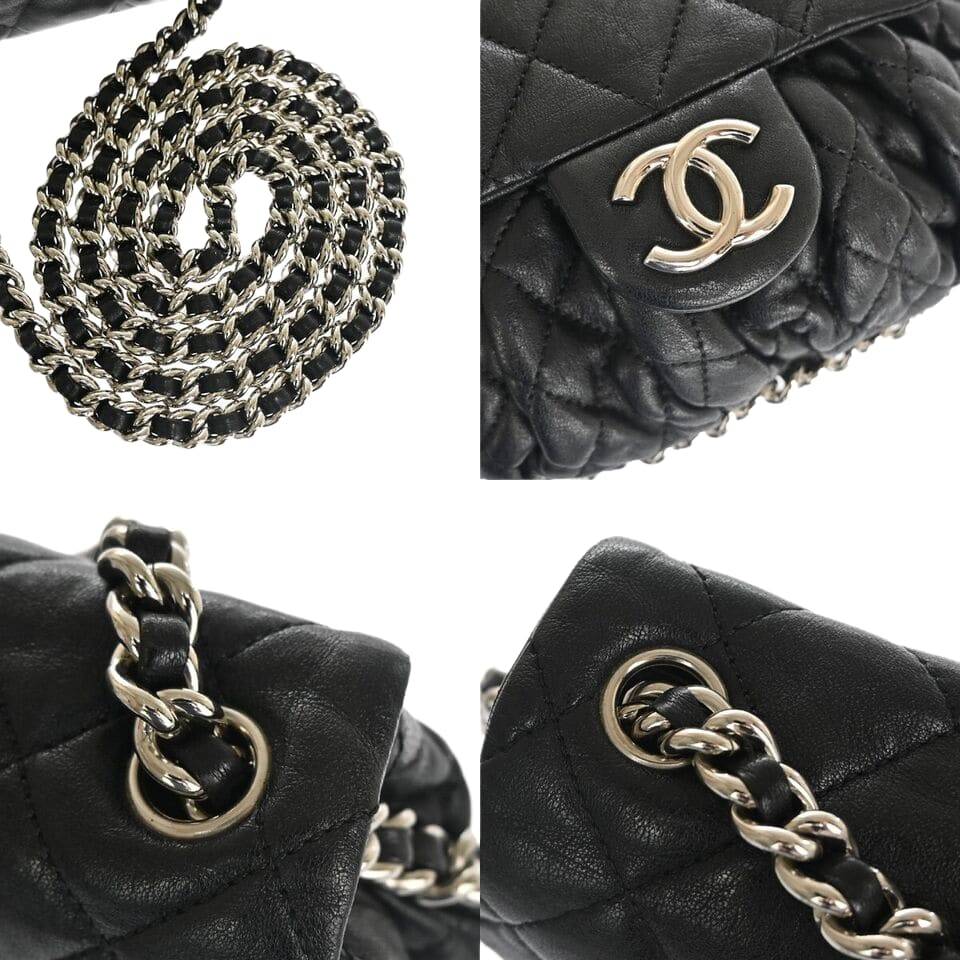 CHANEL CC Chain Around Mini Matelasse Shoulder Bag Leather Black