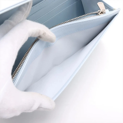 Christian Dior Diorama Leather Chain Wallet in Blue