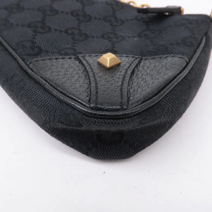 GUCCI Chain Hand Bag Pouch Black GG