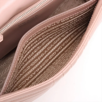 Prada Diagramme Leather Chain Shoulder Bag in Pink