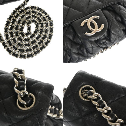 CHANEL CC Chain Around Mini Matelasse Shoulder Bag Leather Black