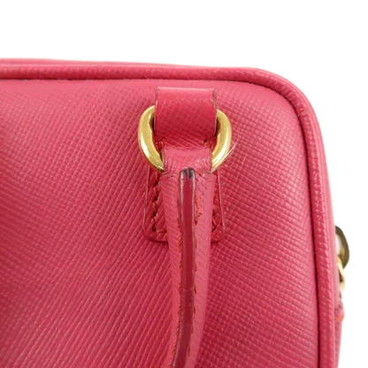 PRADA Logo Safiano Leather Mini Hand Bag