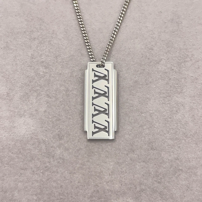 Louis Vuitton Collier Plaque Multi LV Necklace in Silver