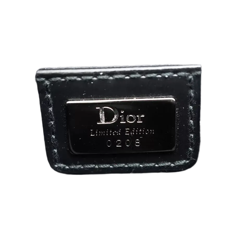 Dior Saddle Trotter Beaded Spun Coats Shoulder Bag – Black Canvas