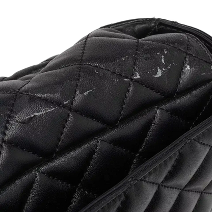 Versace Black Quilted Leather Medusa Chain Shoulder Bag