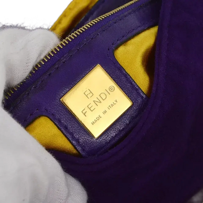 Fendi Purple Suede Baguette Handbag