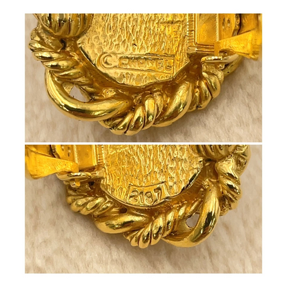 Chanel Coco Faux Pearl Gold-Tone Earrings (2187 Engraved)