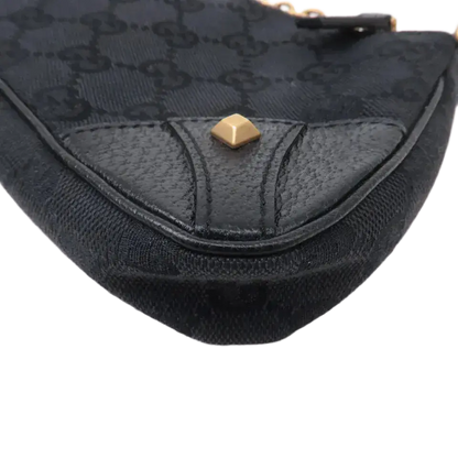 GUCCI Chain Hand Bag Pouch Black GG
