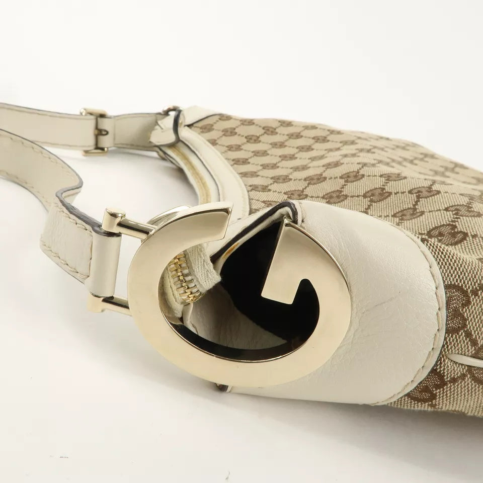 GUCCI GG Canvas Leather One Shoulder Bag