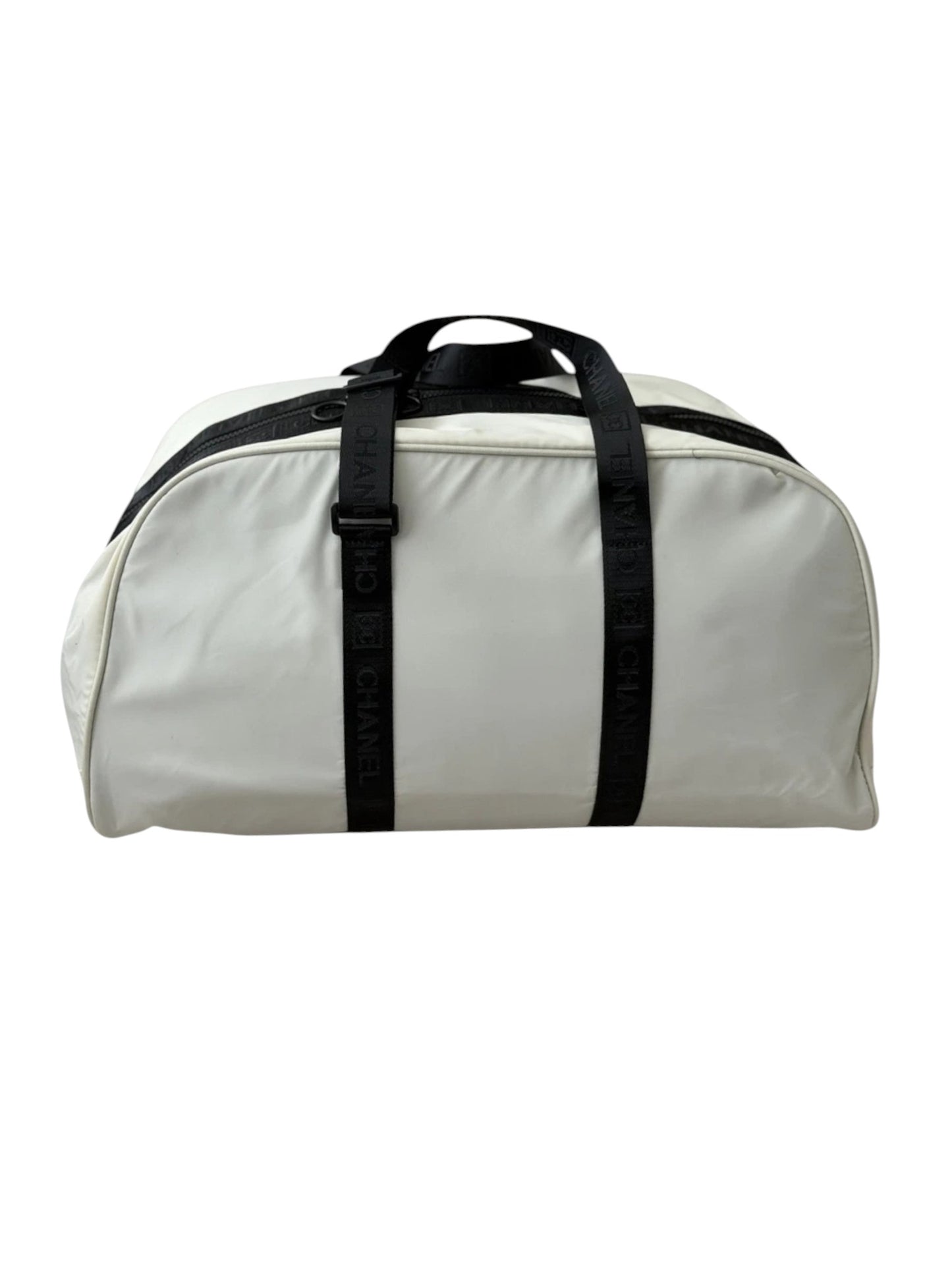 CHANEL Large White Cream Nylon Duffle Bag