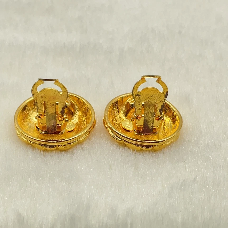 Chanel Matelassé “Melon Pan” Coco Mark Earrings