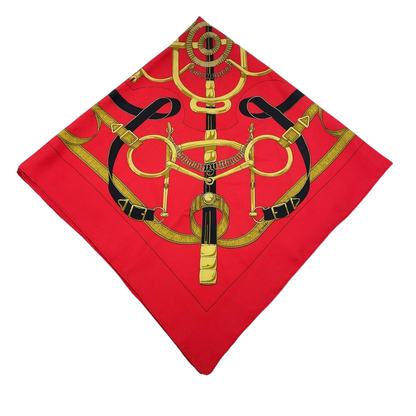Hermes Carré 90 Eperon d'or Golden Spur Multicolor Silk Scarf