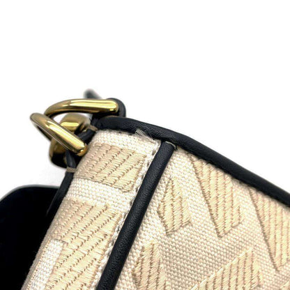 FENDI Zucca Mamma Bucket Shoulder Bag Canvas/Leather Ivory/Black