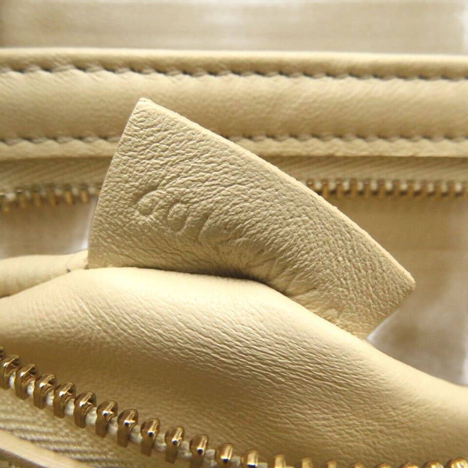 CELINE Soiree Shoulder crossbody hand Bag leather Beige Used