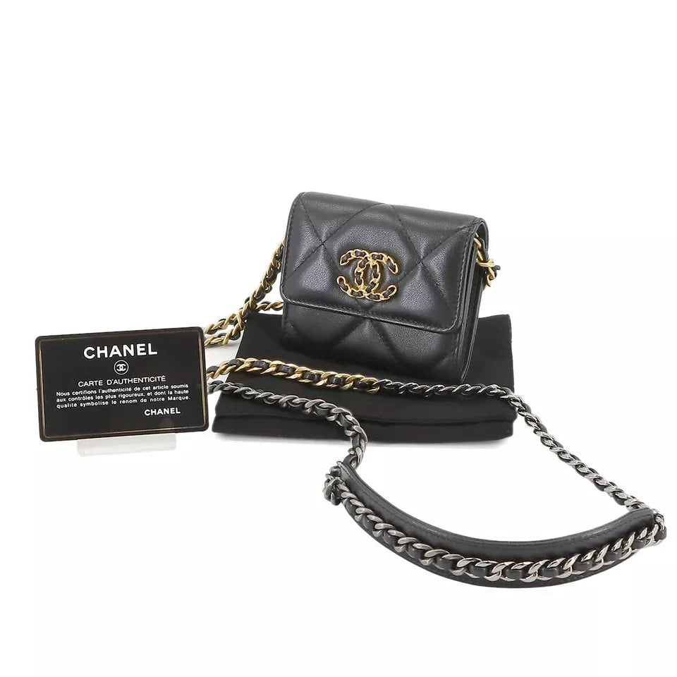 CHANEL 19 Flap Coin Purse Chain Coin Case