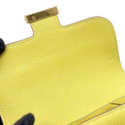 HERMES Constance Compact Evercolor Lime Wallet