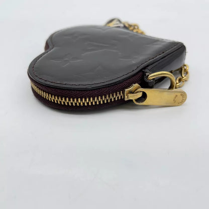 Louis Vuitton Porto Monnaie Coeur Heart Coin Case In Amarante Vernis