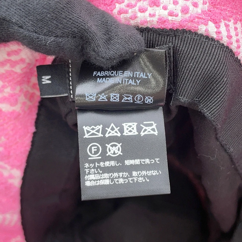CHANEL CC Logo Tweed Bucket Hat Size M Pink