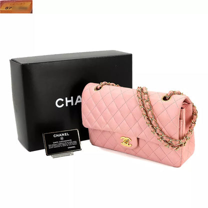 CHANEL Matelasse 25 Chain Shoulder Bag Leather Pink Purse