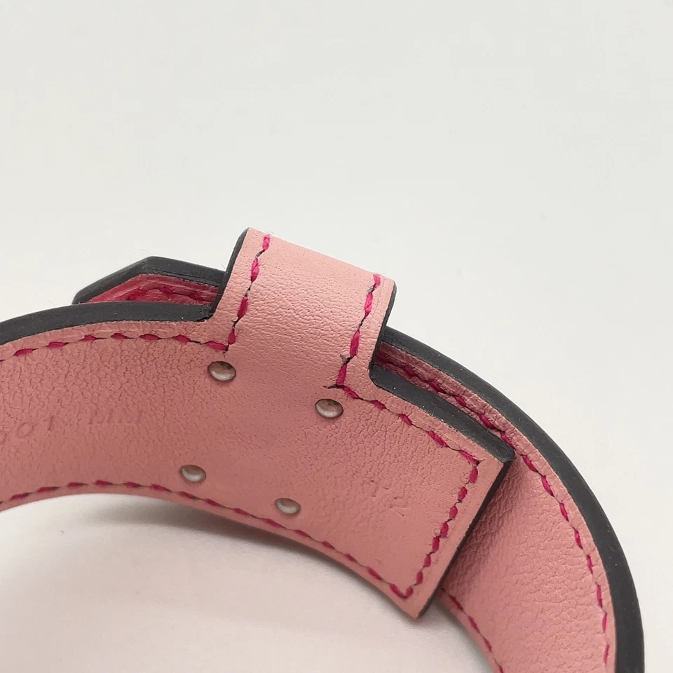 Hermès Kelly Twist GM Double Engraved Leather Bracelet in Pink