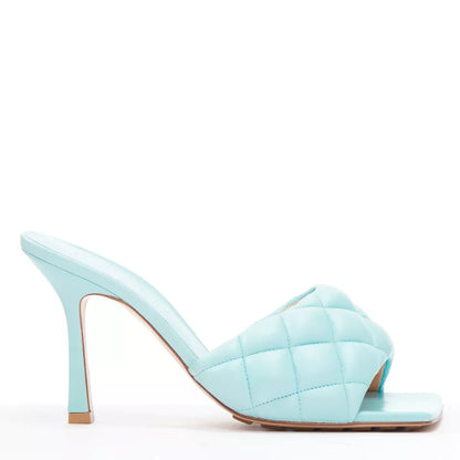 BOTTEGA VENETA Padded Matelasse Square Toe Mule Sandals