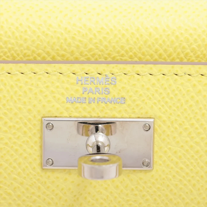 Hermès Kelly WALLET LONG DEPLIANT Veau Epsom Wallet Yellow Silver Metal Fittings