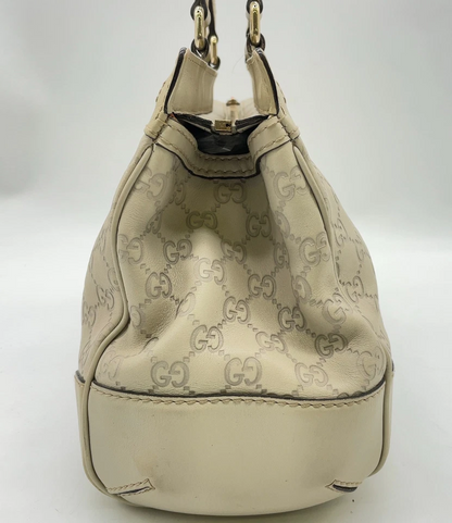 Gucci Guccissima Mayfair Tote Bag in Ivory Leather