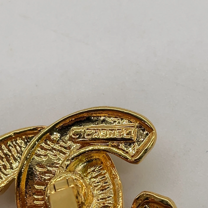 CHANEL Matelasse Coco Mark Gold Cufflinks