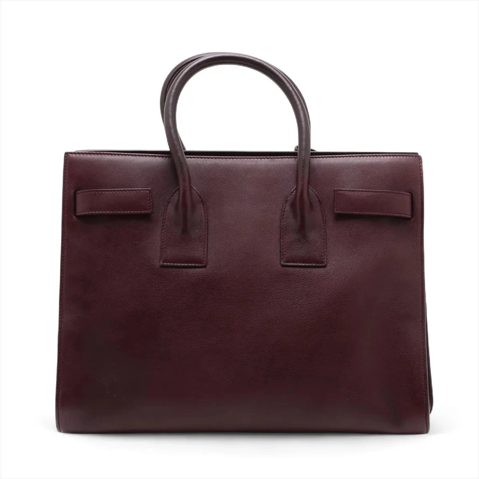 Saint Laurent Paris Sac de Jour Leather 2 Way Handbag Bordeaux