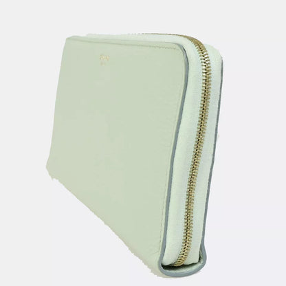 CELINE Logo Around Zipper Long Wallet – Light Green Leather