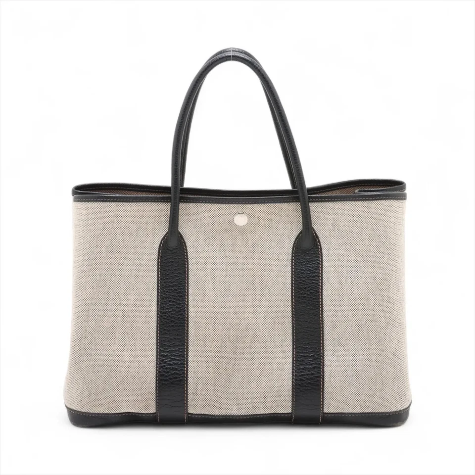 Hermès Garden Party 36 PM Buffle x Twirl Ash Black Silver Metal Fittings H 2004