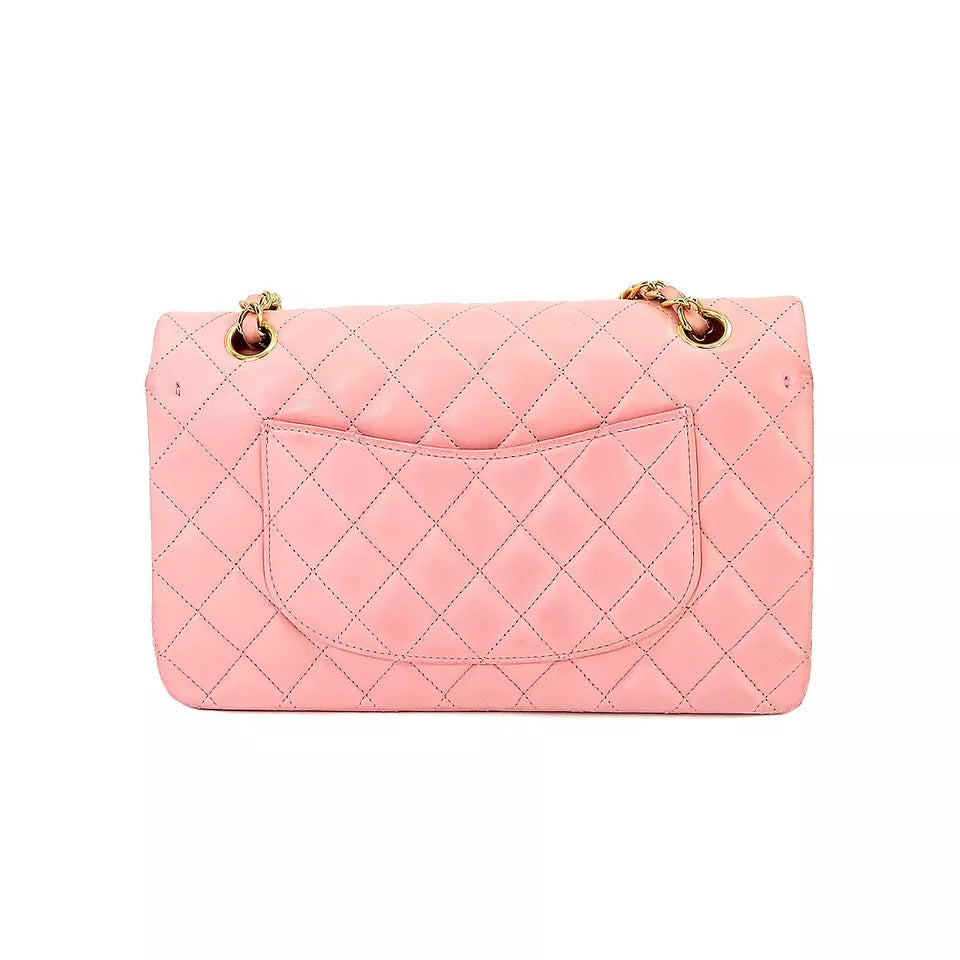 CHANEL Matelasse 25 Chain Shoulder Bag Leather Pink Purse