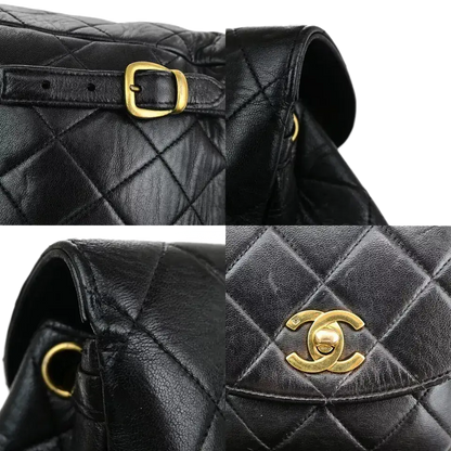 CHANEL CC Logo Matelasse Chain Backpack Bag – Black Leather