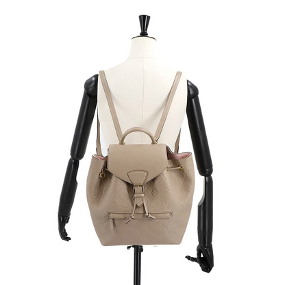 Louis Vuitton Montsouris PM Backpack in Monogram Empreinte Leather (Tourterelle)