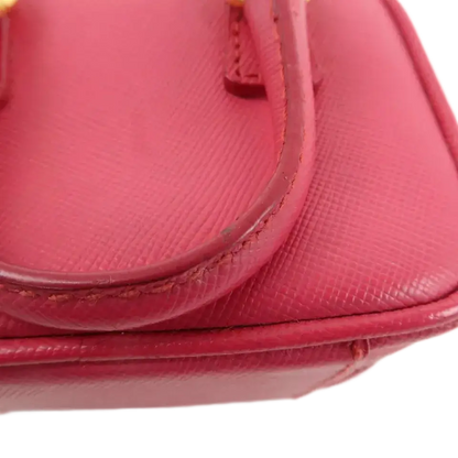 PRADA Logo Safiano Leather Mini Hand Bag