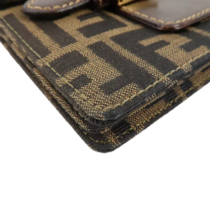 FENDI Zucca Canvas Leather Shoulder Bag