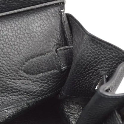 Hermes Black Taurillon Clemence Shoulder Birkin Handbag