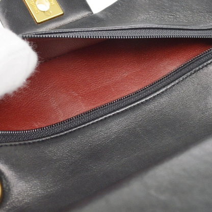Chanel Black Lambskin Small Classic Double Flap Shoulder Bag