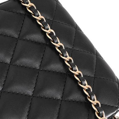 Chanel Black Lambskin Side Packs Shoulder Bag