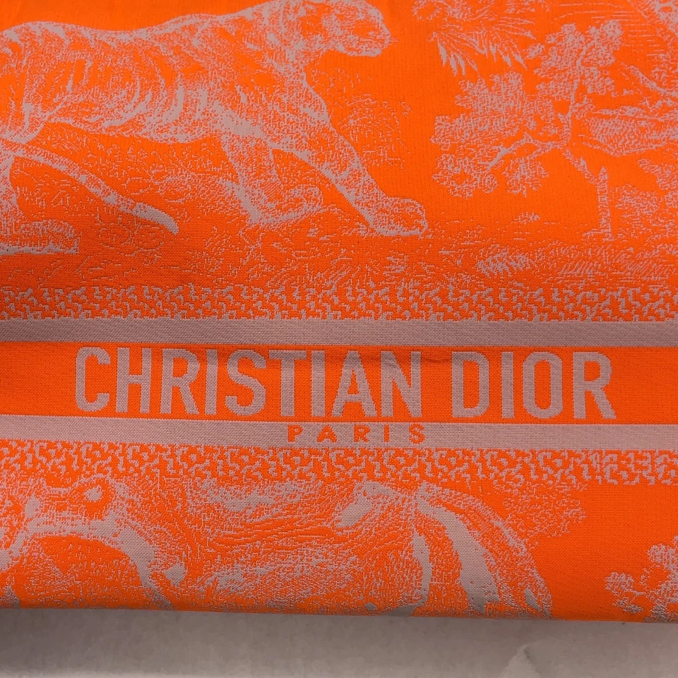 Christian Dior CD Logo Canvas Leather Orange Pouch