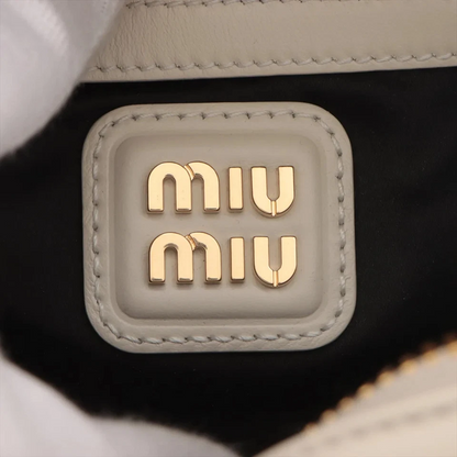 Miu Miu Arkady Leather 2 Way Handbag Beige