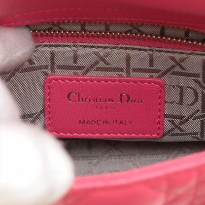 Christian Dior Lady Dior Cannage Leather 2WAY Handbag Pink