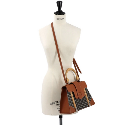 Goyard Saigon PM in Black Goyardine Canvas, Leather & Wood