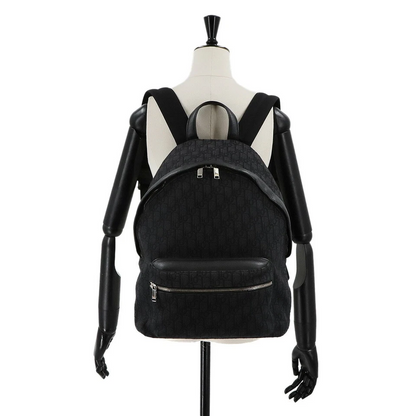 Christian Dior Oblique Rider Backpack in Black Canvas & Leather