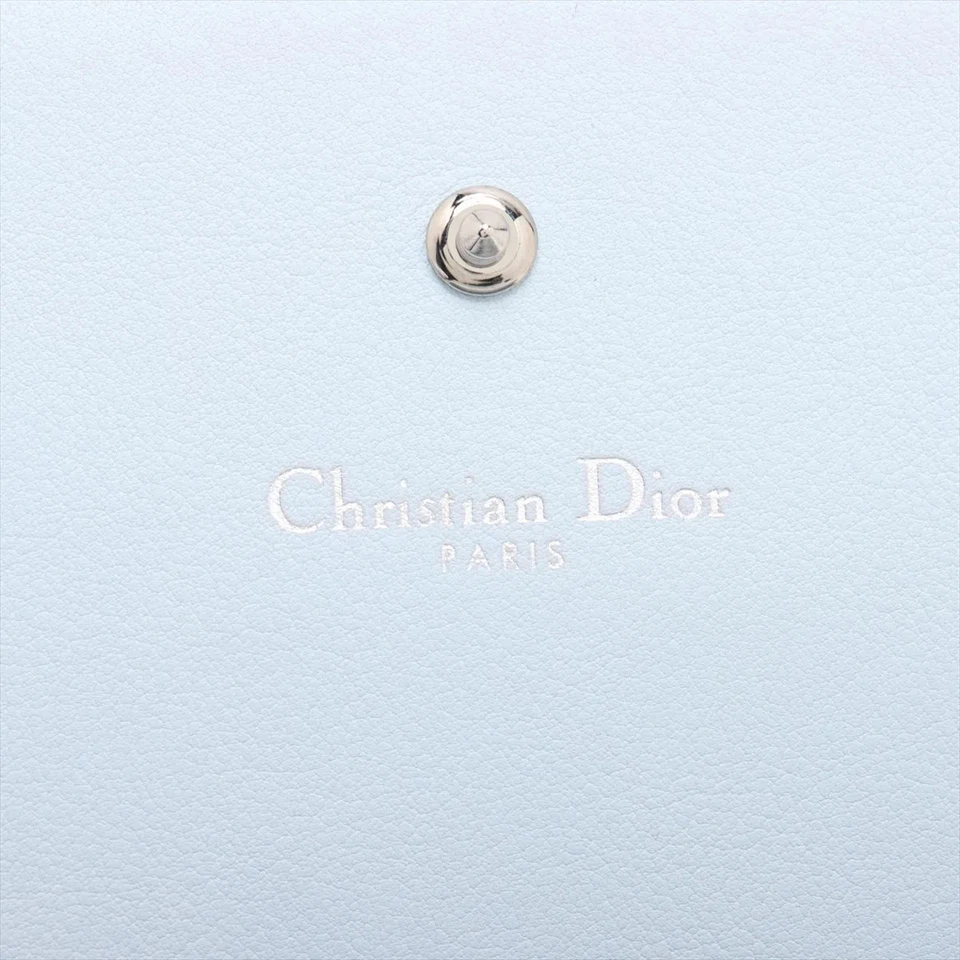 Christian Dior Diorama Leather Chain Wallet in Blue