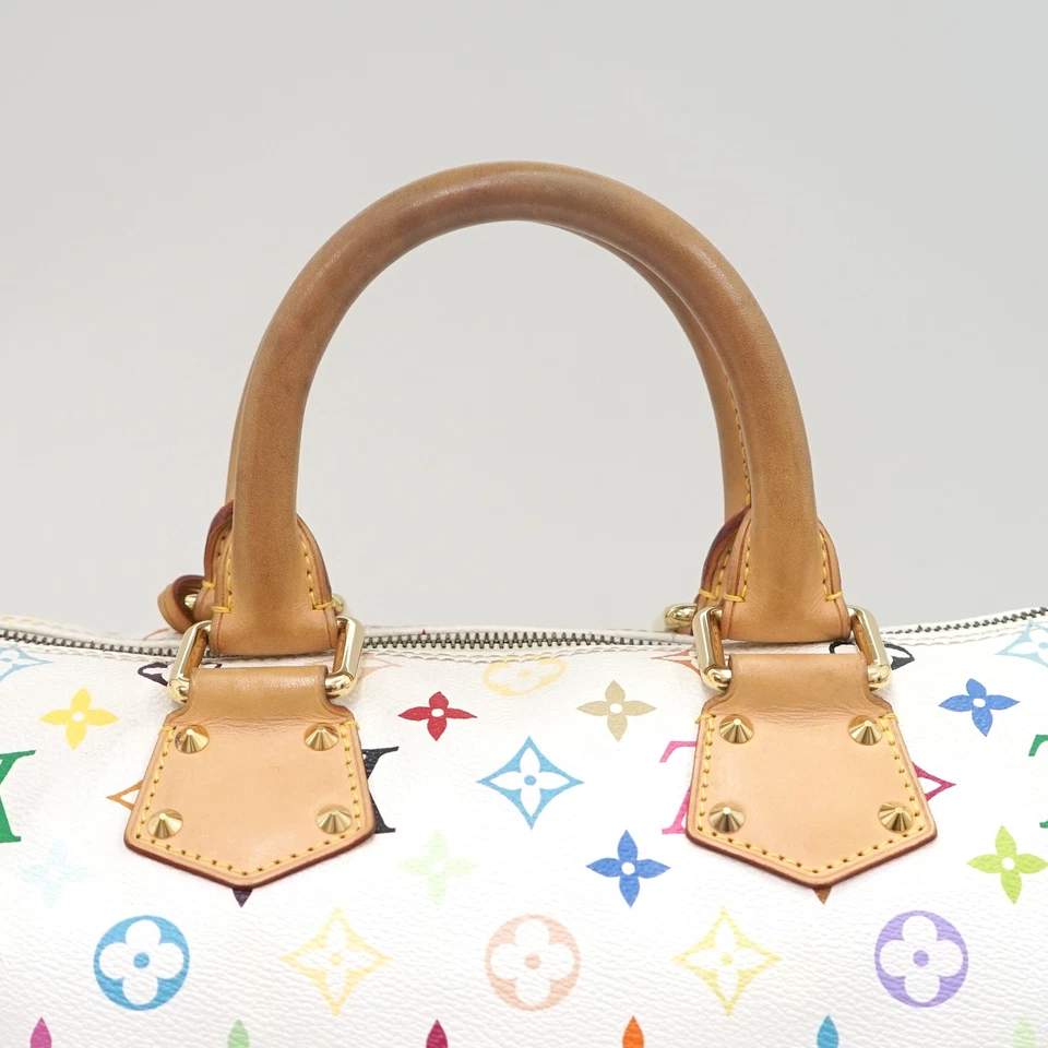 Louis Vuitton Multicolor Speedy 30 in White Monogram Canvas
