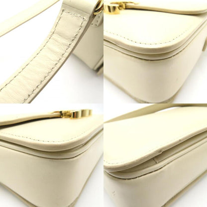 CELINE Soiree Shoulder crossbody hand Bag leather Beige Used